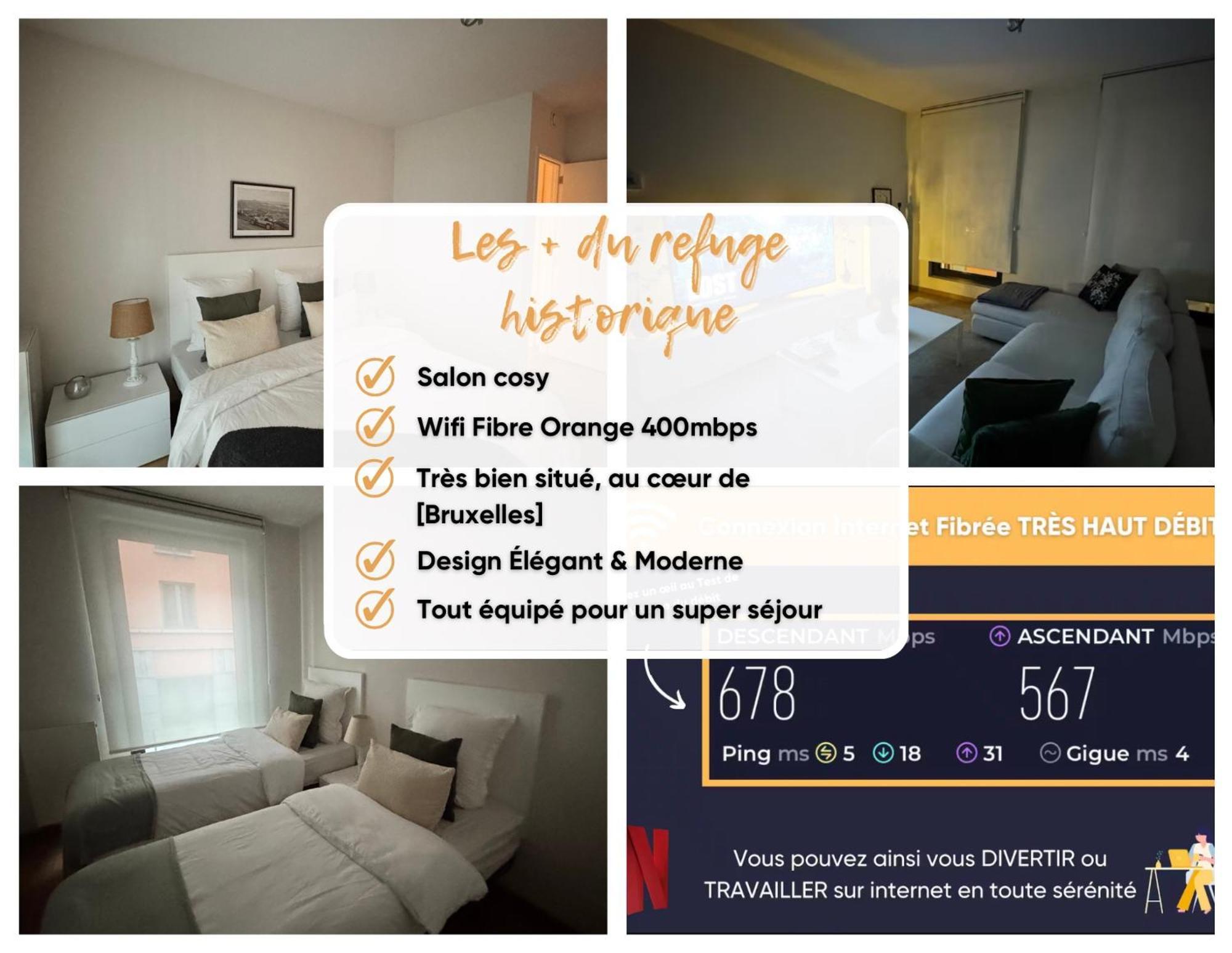 Le Refuge Historique Wifi - Parking - Confort Apartment Brussels